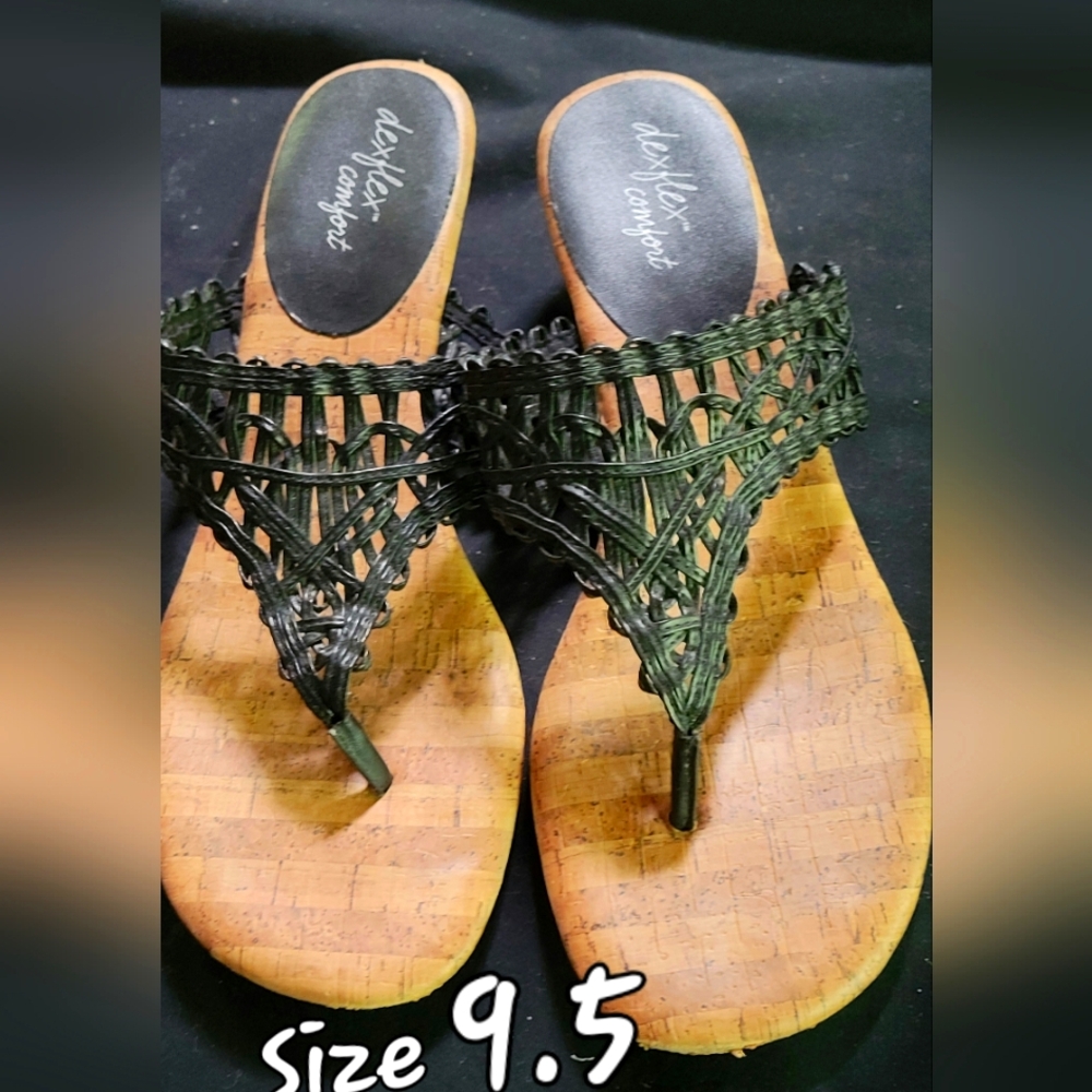 Women's Black Sandals with lace like straps.
